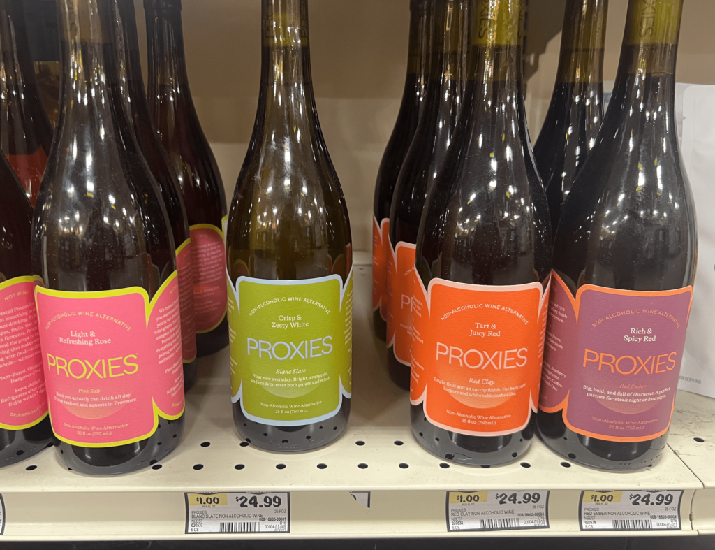 proxies wine alternative sprouts market shelf non-alcoholic drinks