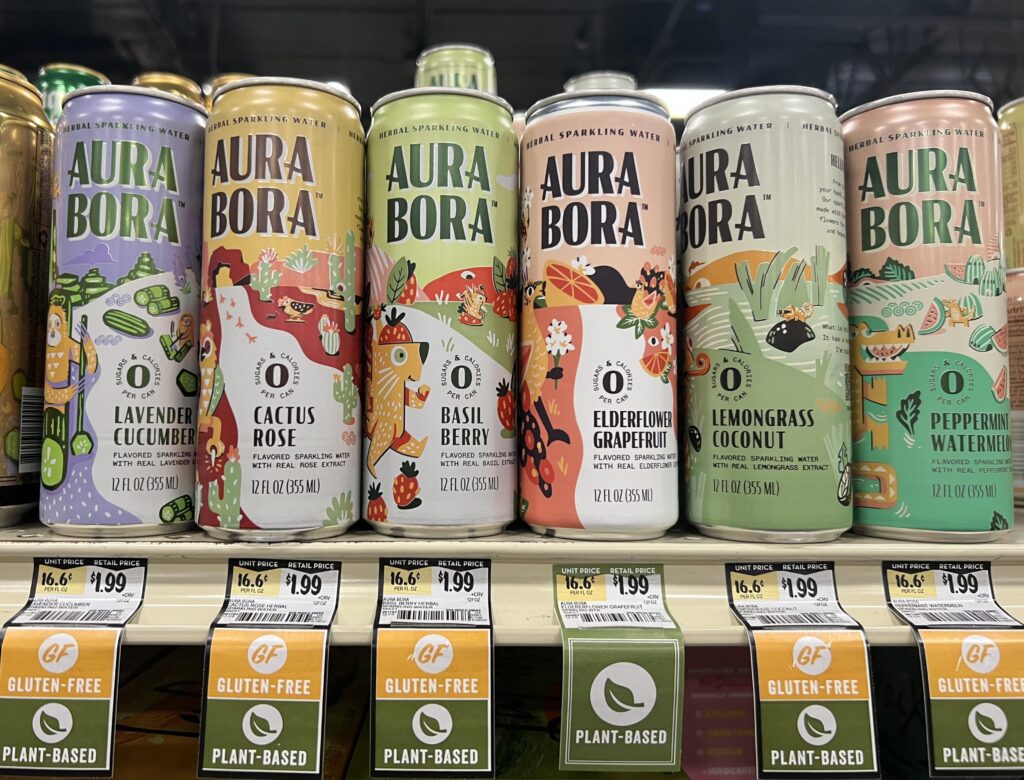 sprouts non-alcoholic drinks aura bora sparkling water