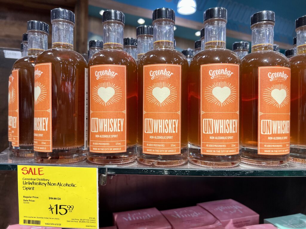 non-alcoholic drinks at whole food unwhiskey spirits