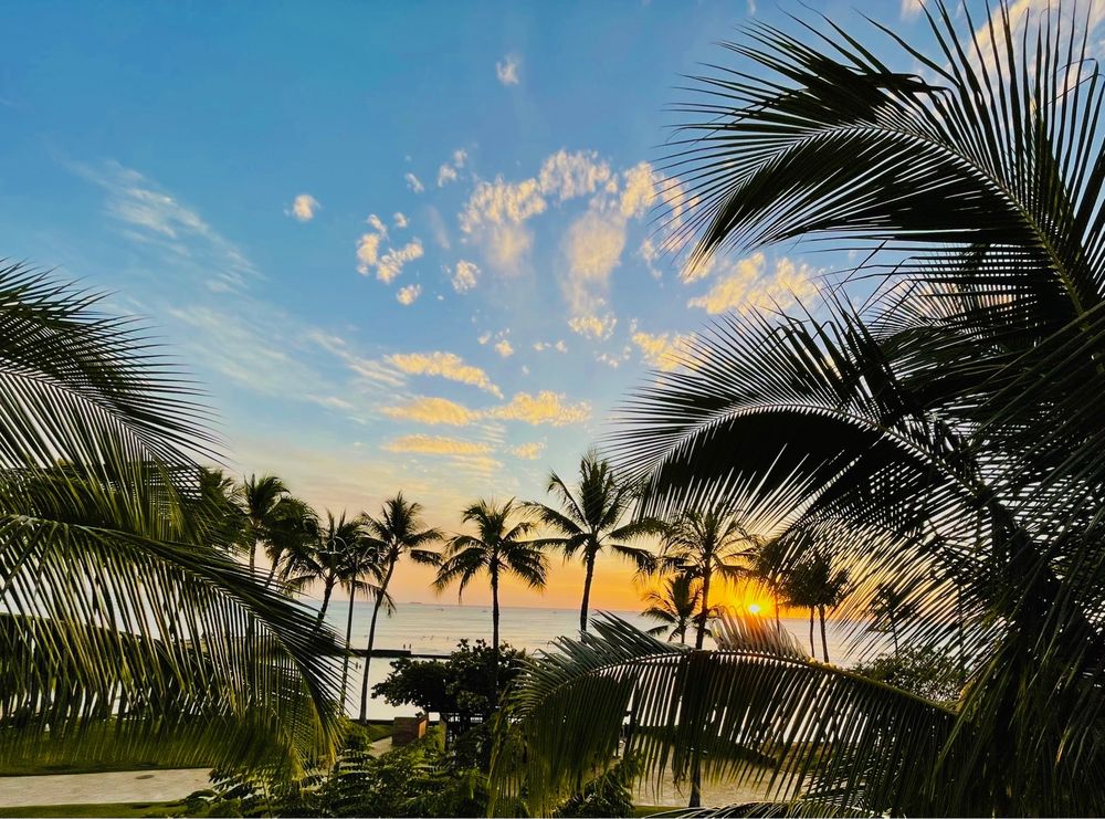 mocktail with a view in Hawaii