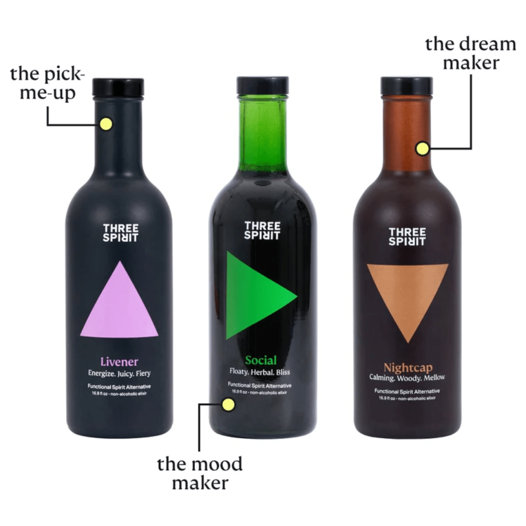 three spirit non-alcoholic adaptogen drinks