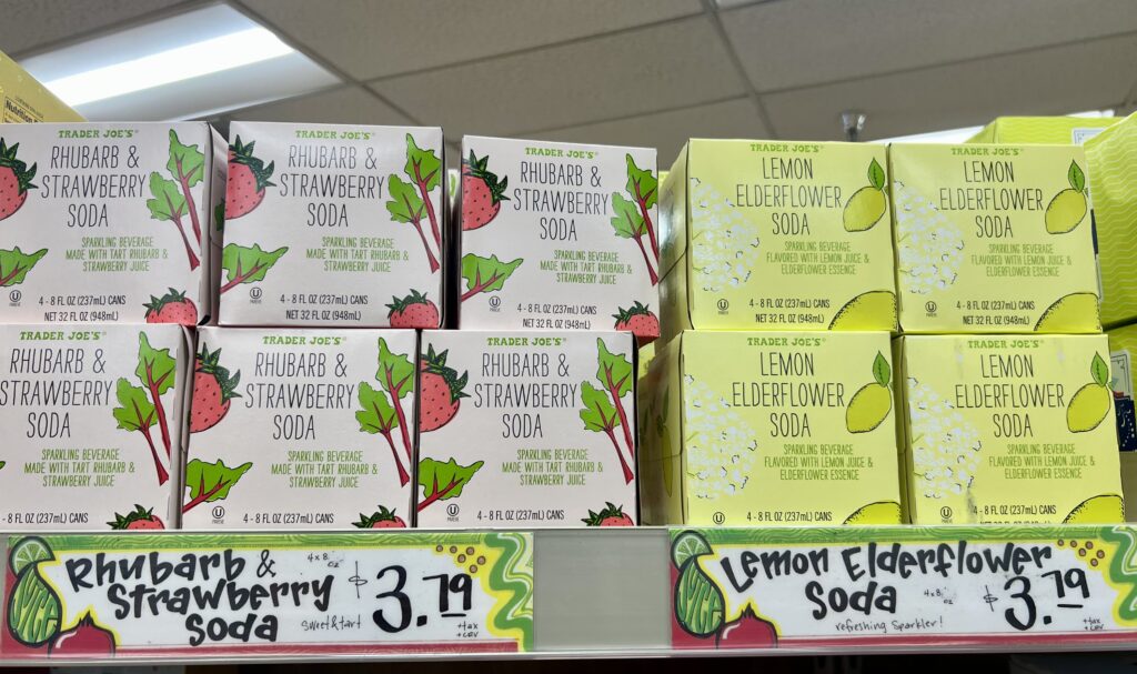 fun sodas on the shelf at Trader Joe's non-alcoholic beverages