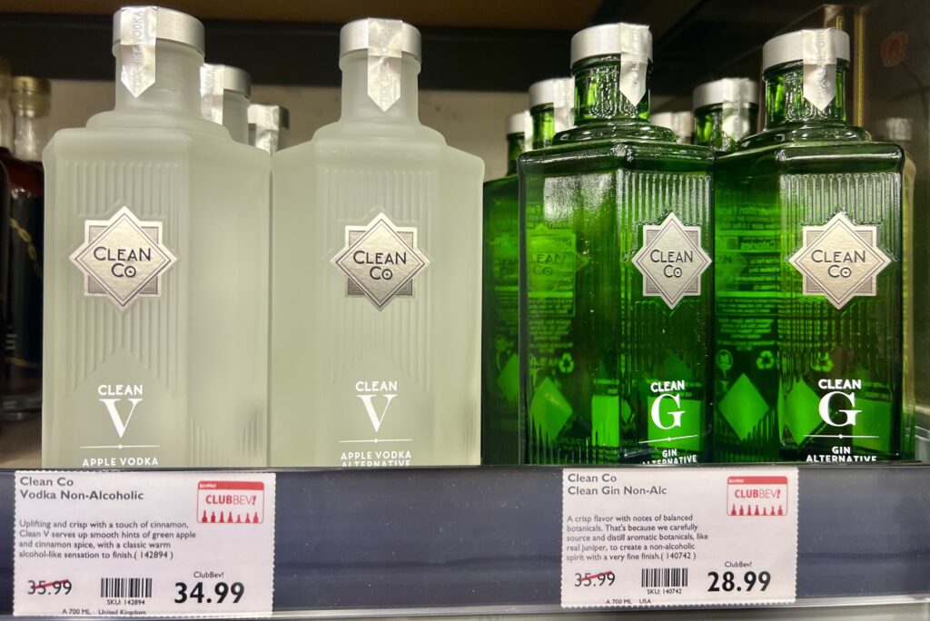 clean cocktails non-alcoholic vodka and gin at bevmo