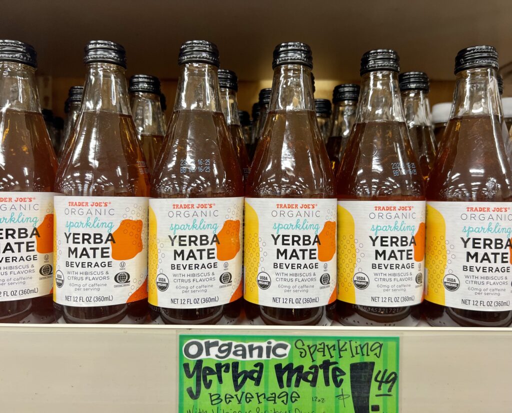 trader joe's yerba mate non-alcoholic sparkling beverage